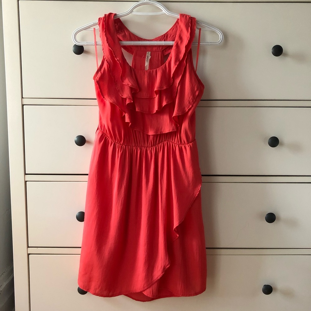 Dark salmon-pink summer dress, size medium
